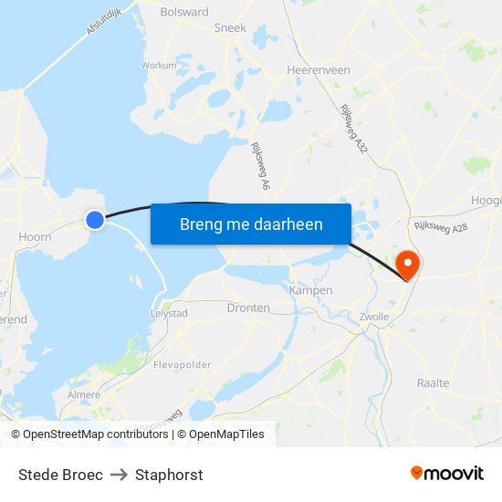 Stede Broec to Staphorst map