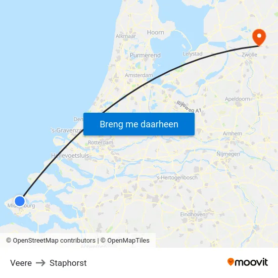 Veere to Staphorst map