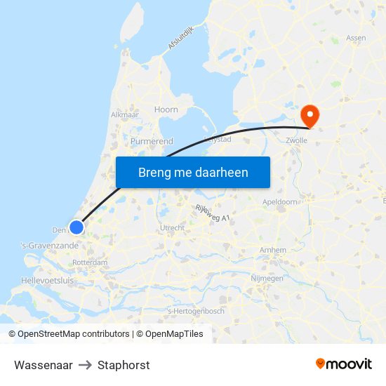 Wassenaar to Staphorst map