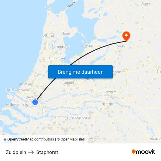 Zuidplein to Staphorst map