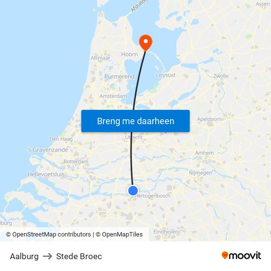 Aalburg to Stede Broec map