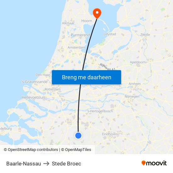 Baarle-Nassau to Stede Broec map