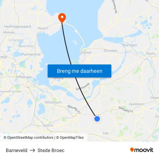 Barneveld to Stede Broec map