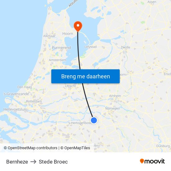 Bernheze to Stede Broec map
