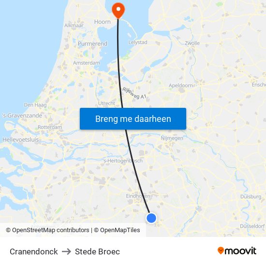 Cranendonck to Stede Broec map