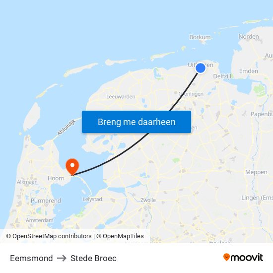 Eemsmond to Stede Broec map