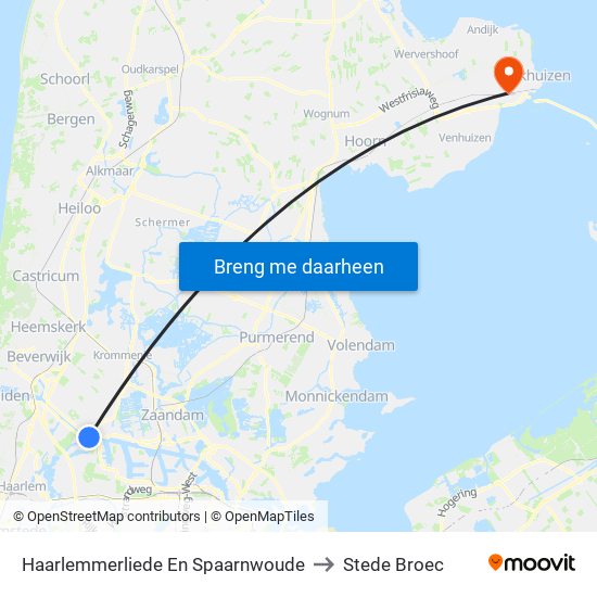 Haarlemmerliede En Spaarnwoude to Stede Broec map