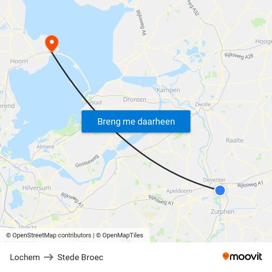 Lochem to Stede Broec map