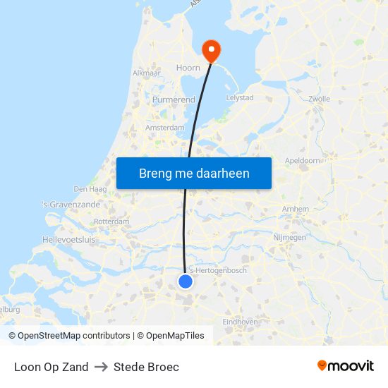 Loon Op Zand to Stede Broec map