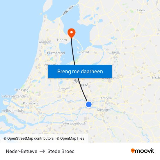 Neder-Betuwe to Stede Broec map