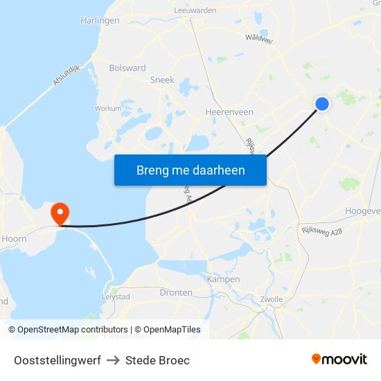 Ooststellingwerf to Stede Broec map
