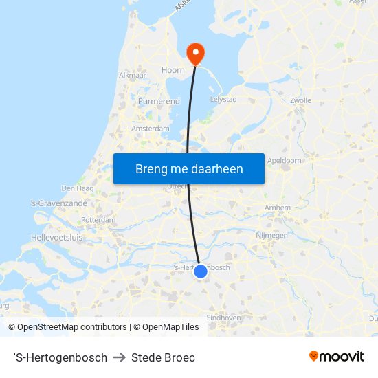 'S-Hertogenbosch to Stede Broec map