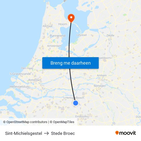 Sint-Michielsgestel to Stede Broec map