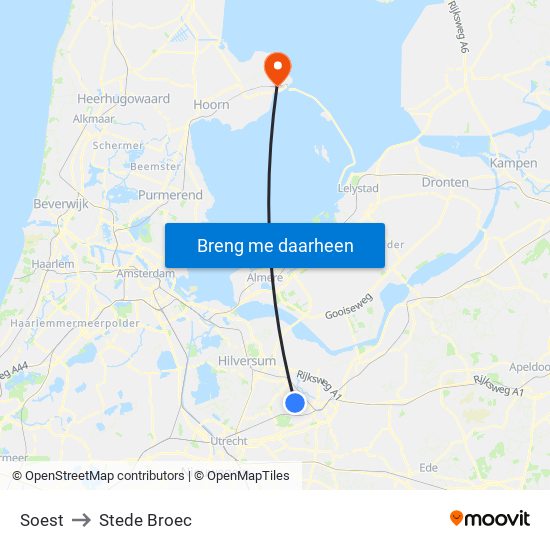 Soest to Stede Broec map