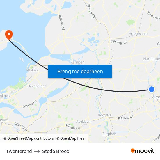 Twenterand to Stede Broec map