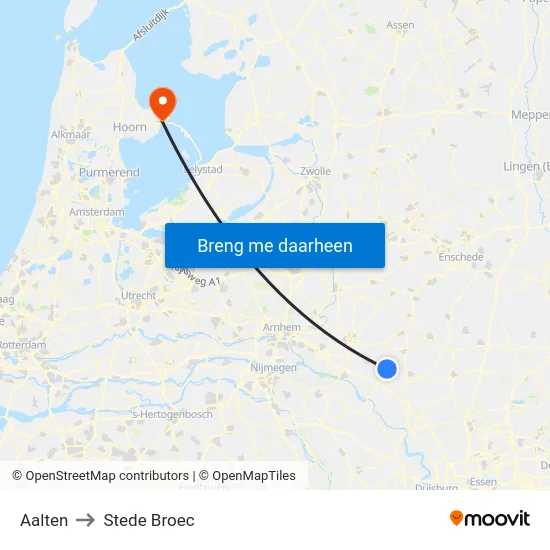 Aalten to Stede Broec map