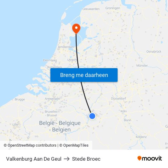 Valkenburg Aan De Geul to Stede Broec map