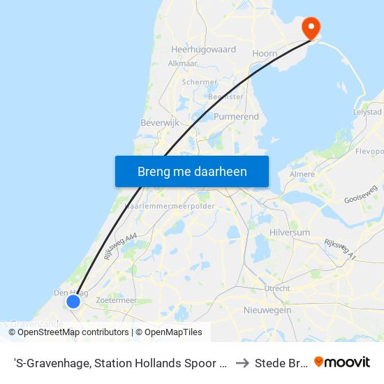 'S-Gravenhage, Station Hollands Spoor (Perron A) to Stede Broec map