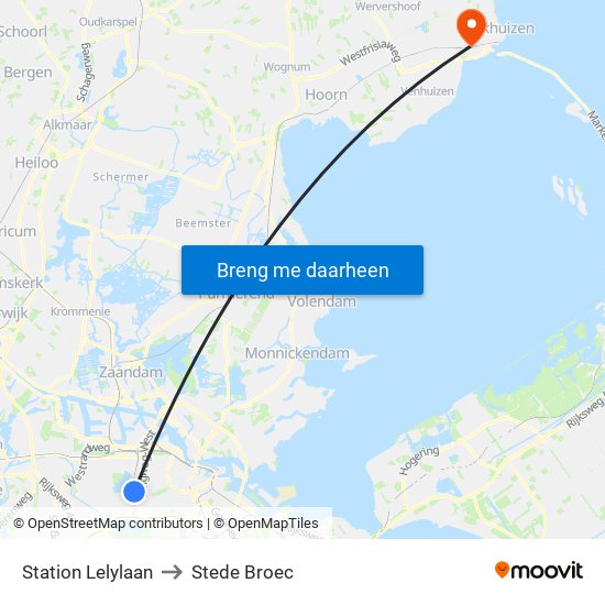 Station Lelylaan to Stede Broec map