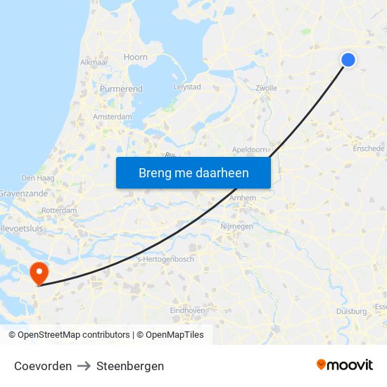 Coevorden to Steenbergen map