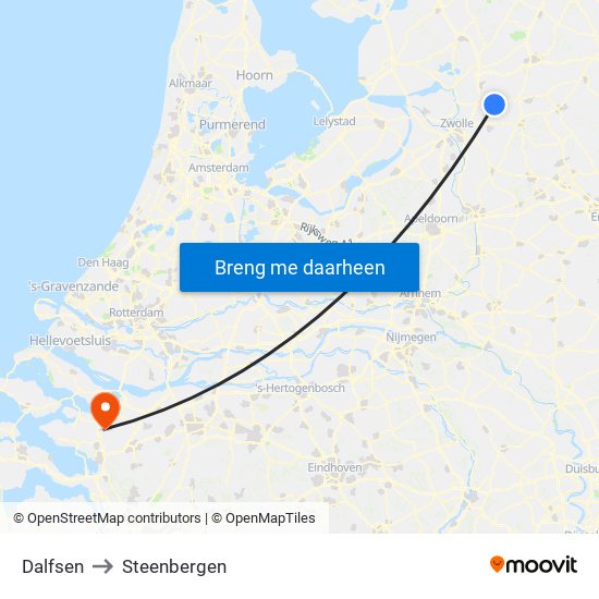 Dalfsen to Steenbergen map