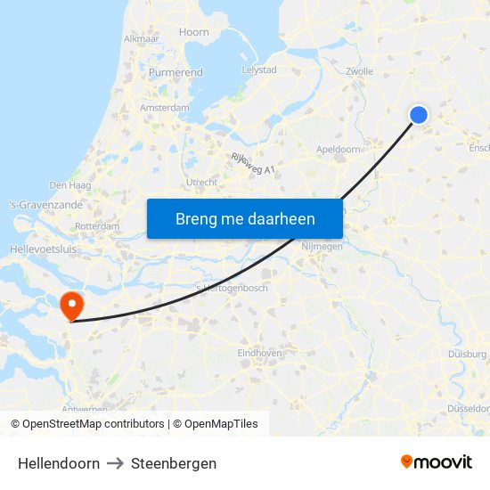 Hellendoorn to Steenbergen map