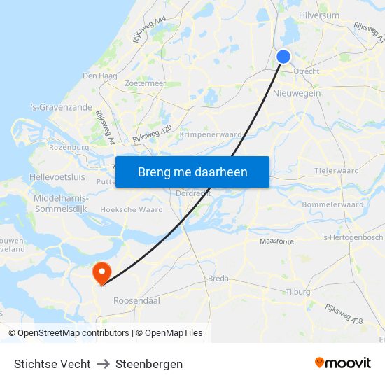 Stichtse Vecht to Steenbergen map