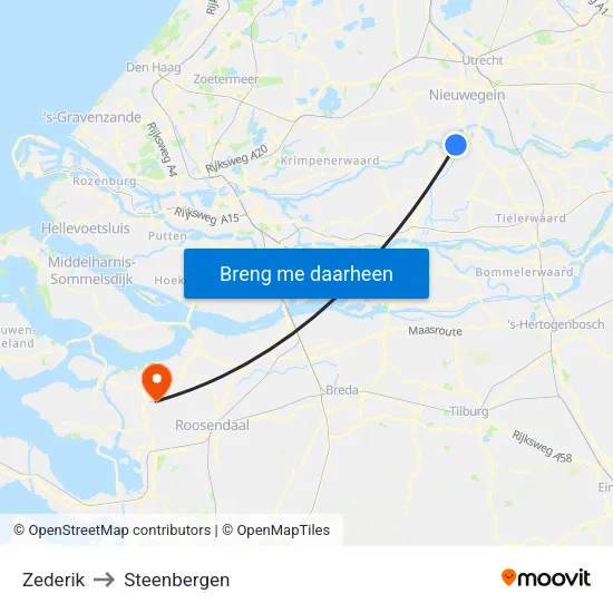 Zederik to Steenbergen map