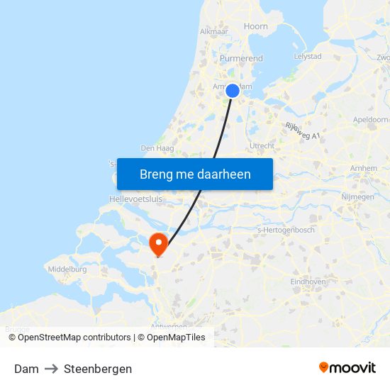 Dam to Steenbergen map