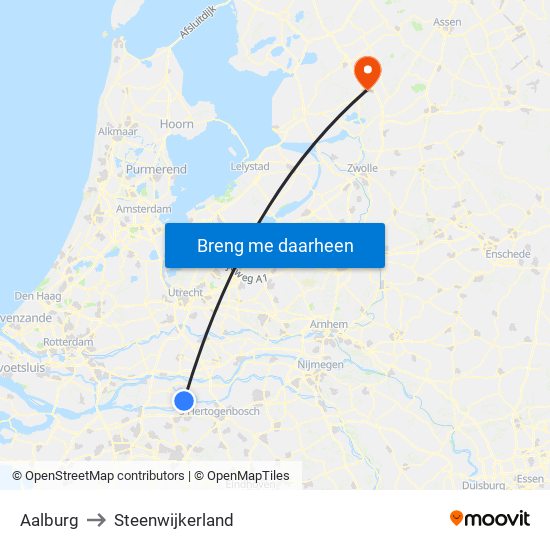Aalburg to Steenwijkerland map