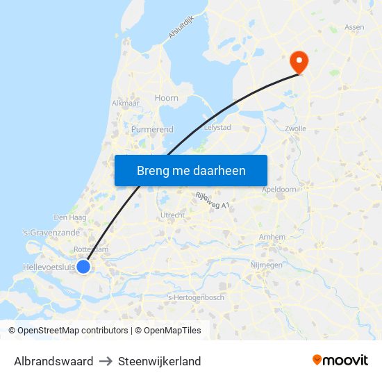 Albrandswaard to Steenwijkerland map