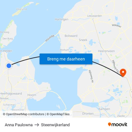 Anna Paulowna to Steenwijkerland map