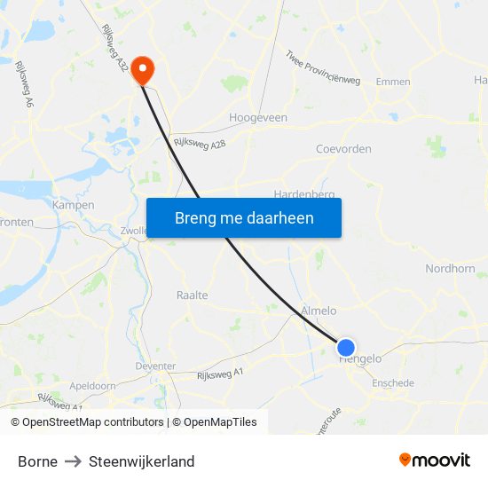 Borne to Steenwijkerland map