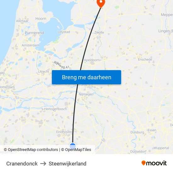 Cranendonck to Steenwijkerland map