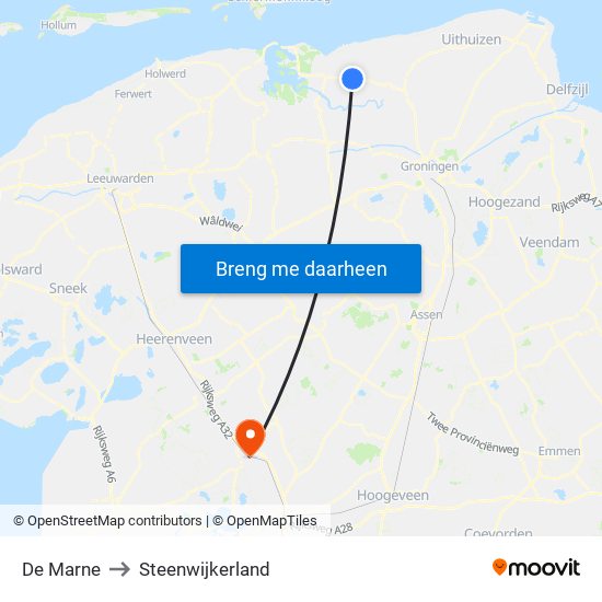 De Marne to Steenwijkerland map