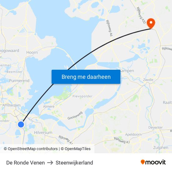 De Ronde Venen to Steenwijkerland map