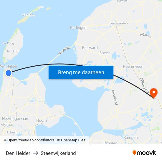 Den Helder to Steenwijkerland map
