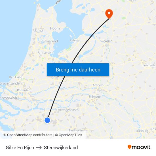 Gilze En Rijen to Steenwijkerland map