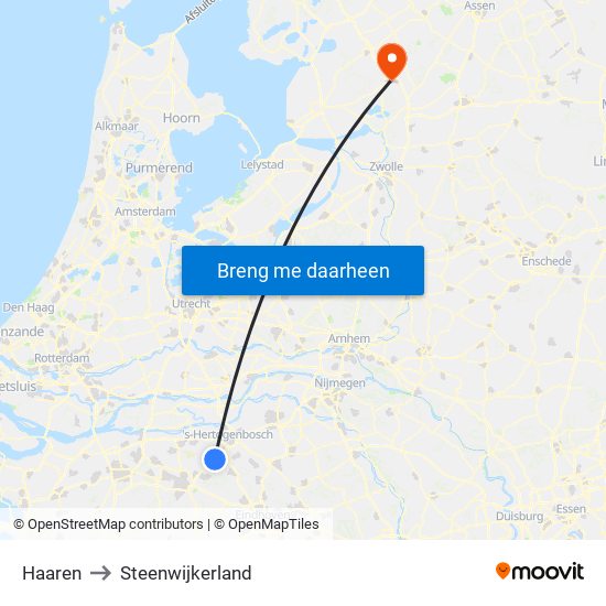 Haaren to Steenwijkerland map