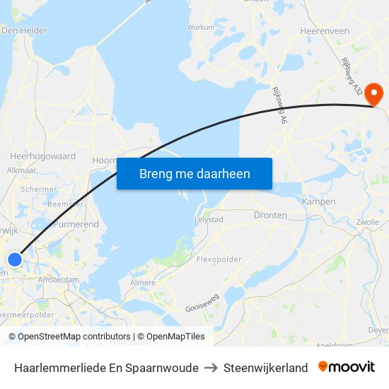 Haarlemmerliede En Spaarnwoude to Steenwijkerland map