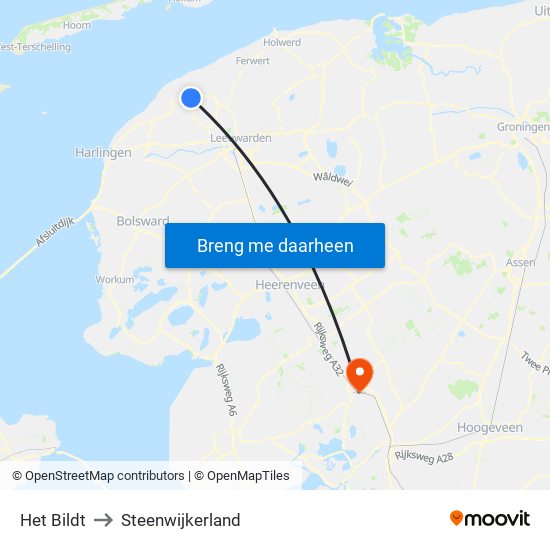 Het Bildt to Steenwijkerland map