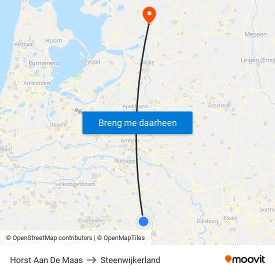 Horst Aan De Maas to Steenwijkerland map