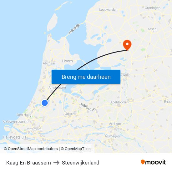 Kaag En Braassem to Steenwijkerland map