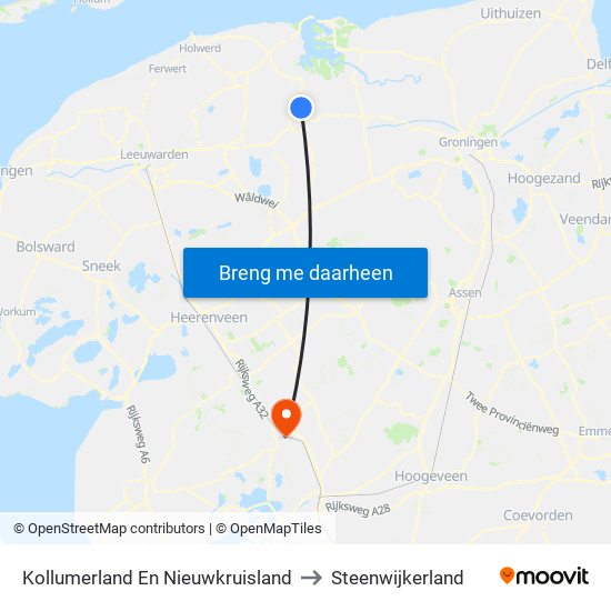 Kollumerland En Nieuwkruisland to Steenwijkerland map