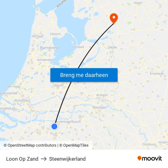 Loon Op Zand to Steenwijkerland map