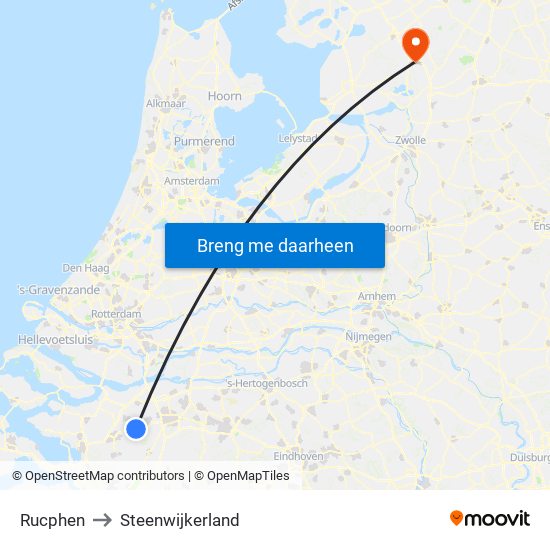 Rucphen to Steenwijkerland map