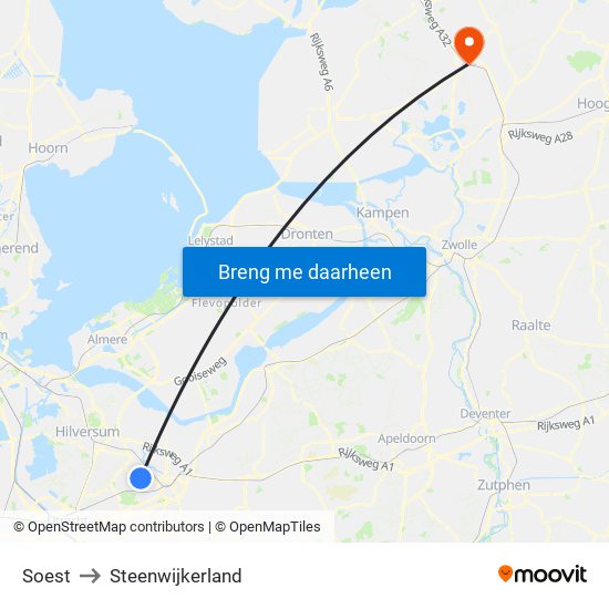 Soest to Steenwijkerland map