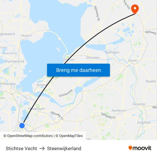 Stichtse Vecht to Steenwijkerland map