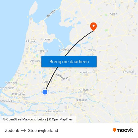 Zederik to Steenwijkerland map