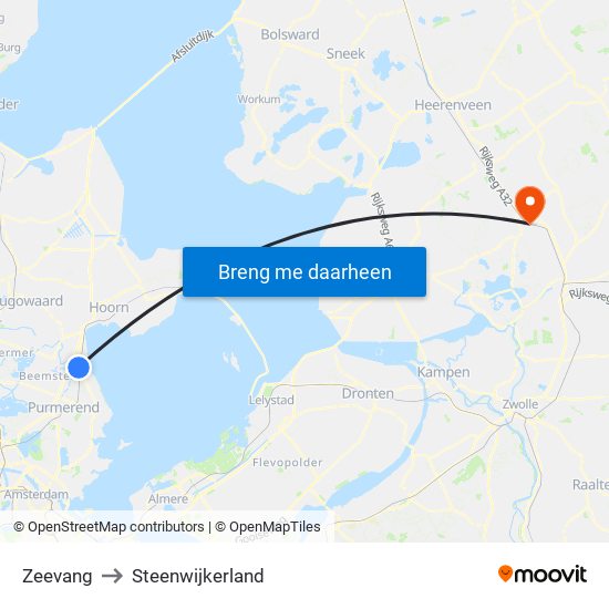 Zeevang to Steenwijkerland map